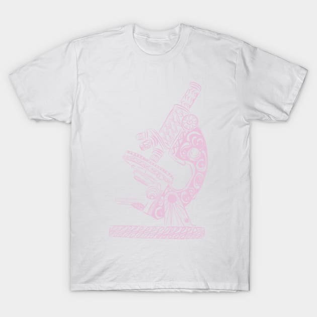 Scientific Microscope Line Drawing (Rose Petal) T-Shirt by littlecurlew